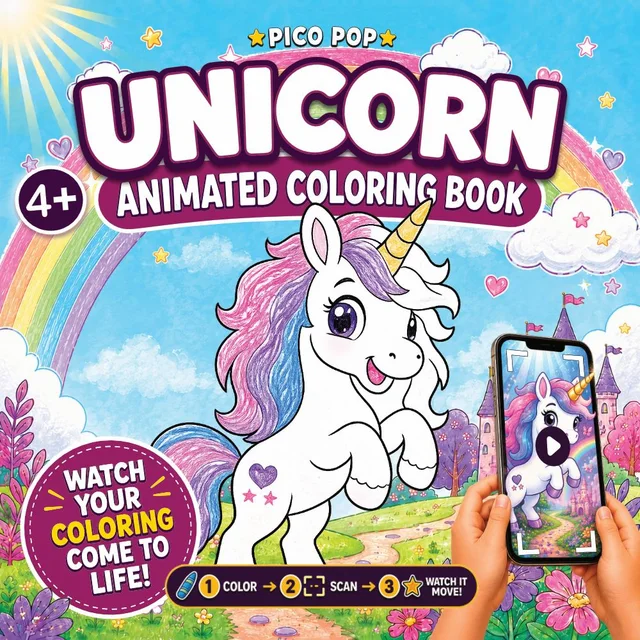 Picopop Unicorn animated coloring book